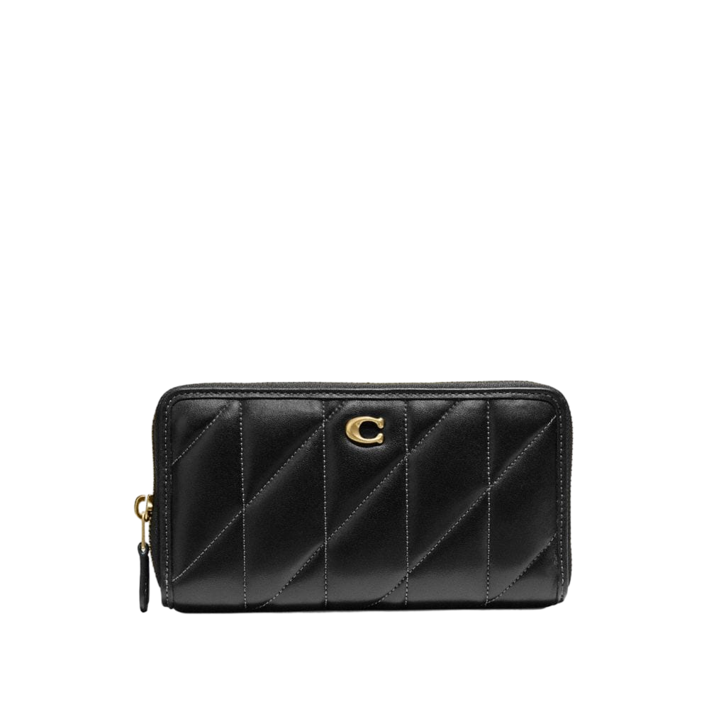 【Coach Outlet】(專櫃出清) Accordion Zip Wallet With Pillow Quilting 黑