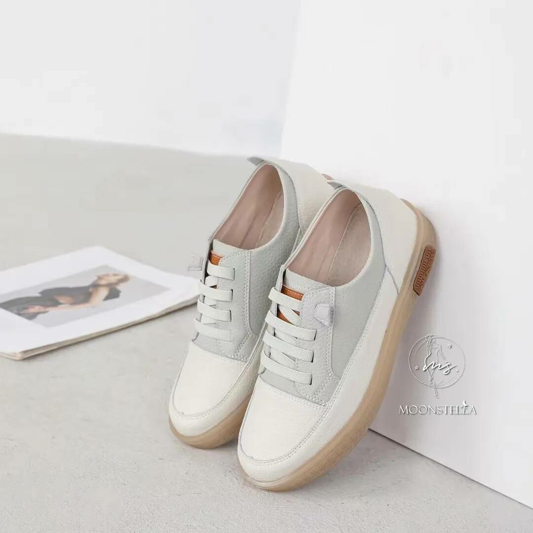 可愛乾燥花色牛皮懶人鞋