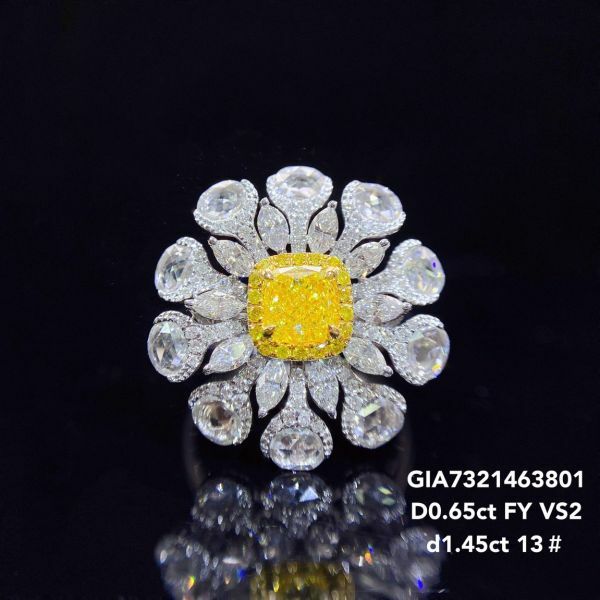 GIA 優雅知性玫瑰黃鑽女戒