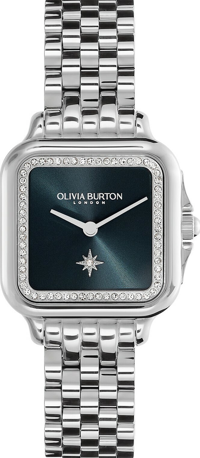 萬年鐘錶 -  Olivia Burton  藝術時尚   Soft Square 系列   方形晶鑽光芒不鏽鋼女錶  24000083 錶徑28MM