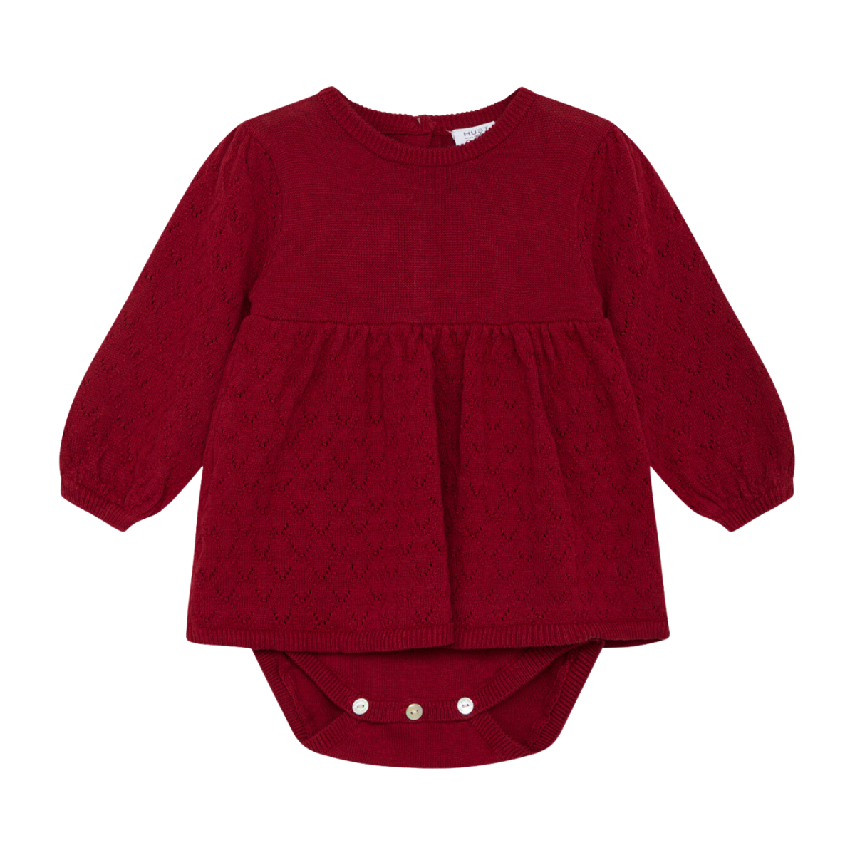 〖 Hust & Claire 〗紅色簍空針織洋裝包屁衣