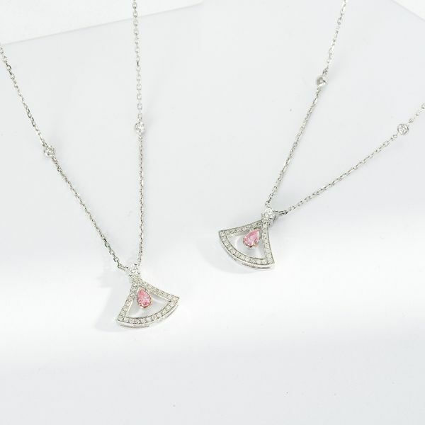 粉鑽小裙子項鏈