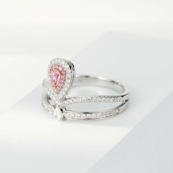 尚美同款水滴粉鑽戒指