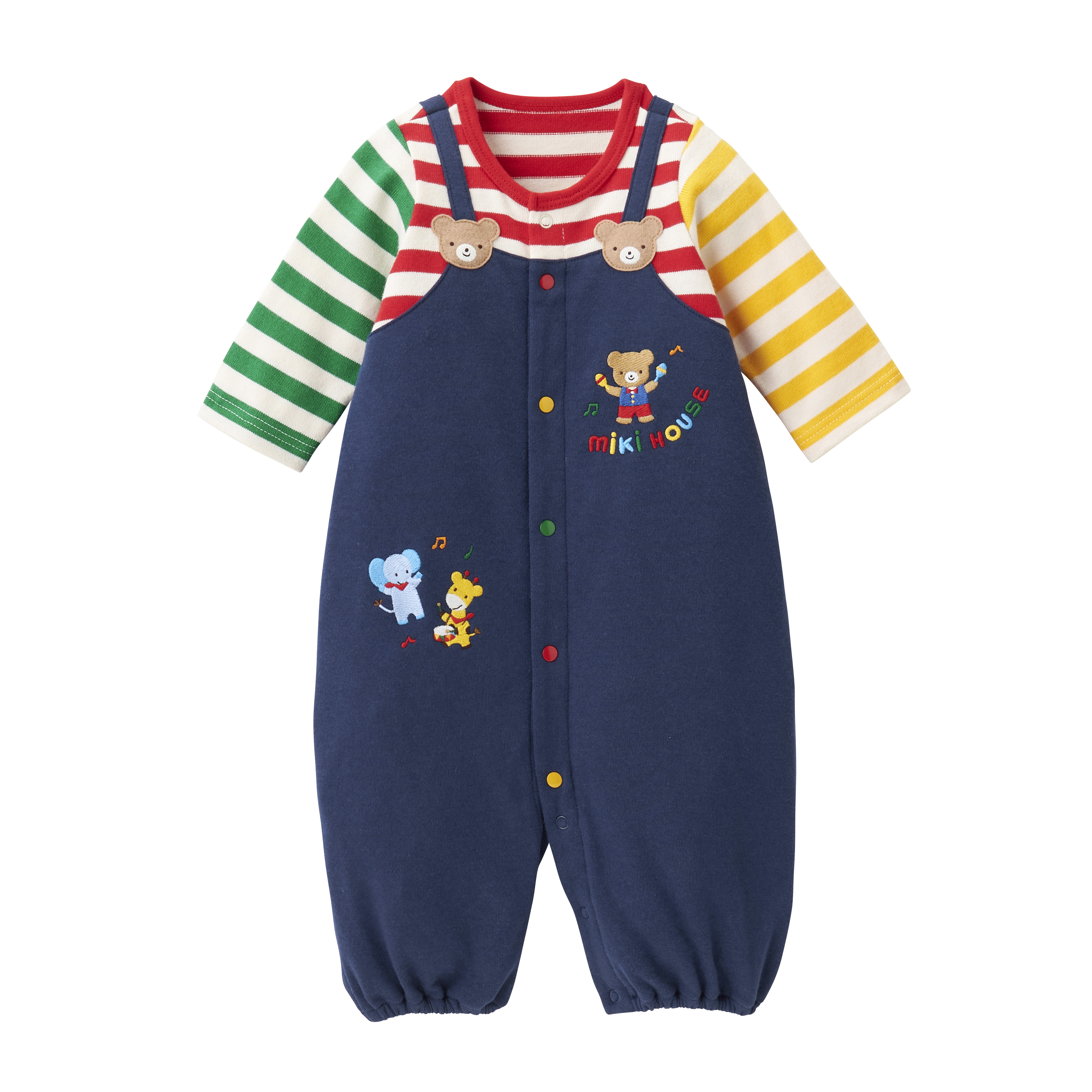 MH三色條紋小熊兩用睡袍