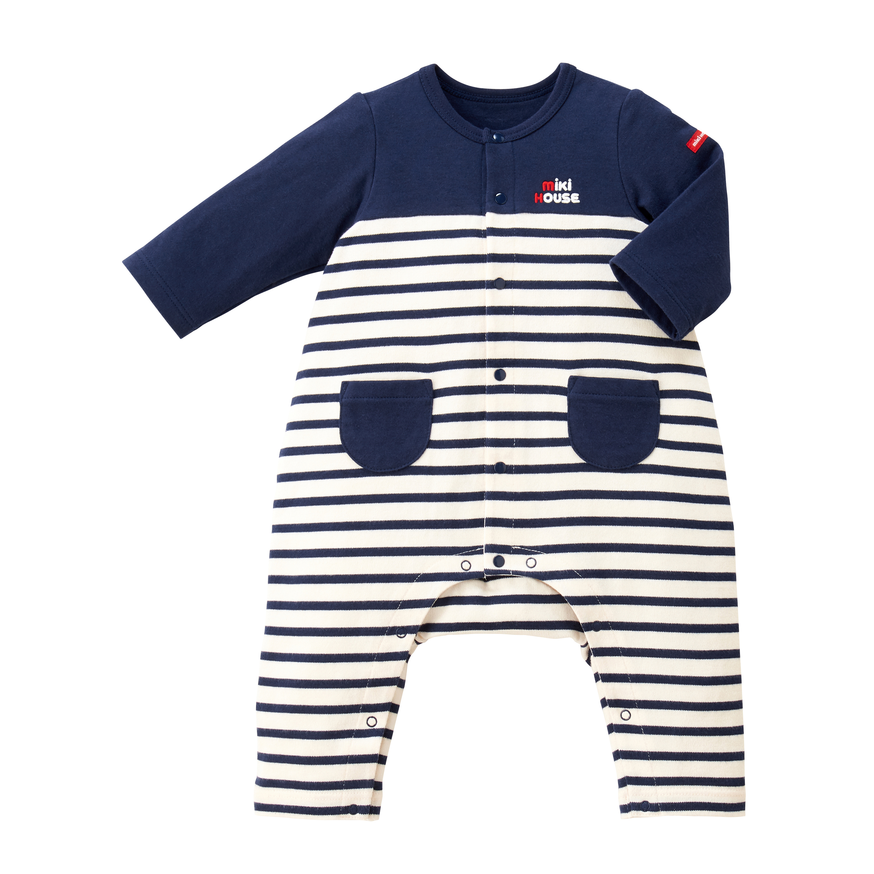 MH條紋嬰兒連體服