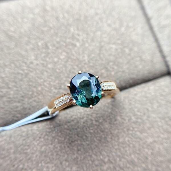 限量特價 18k真金真鑽 碧璽戒指 送證書