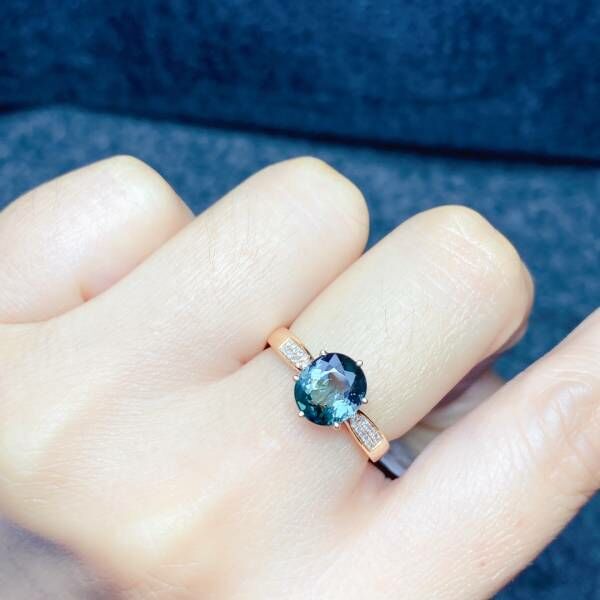 限量特價 18k真金真鑽 碧璽戒指 送證書