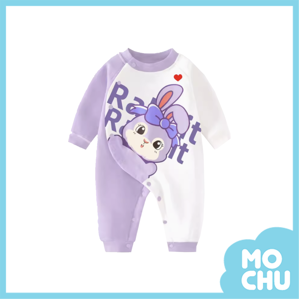 英文兔加絨連身衣