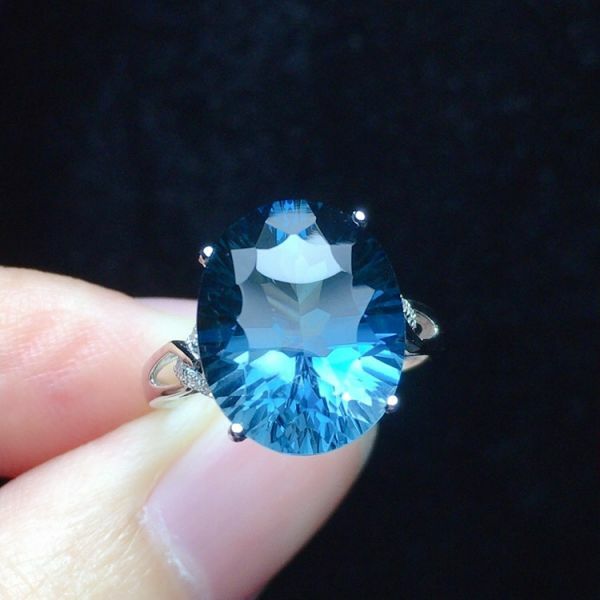 限量特價 18k真金真鑽 托帕石戒指 送證書