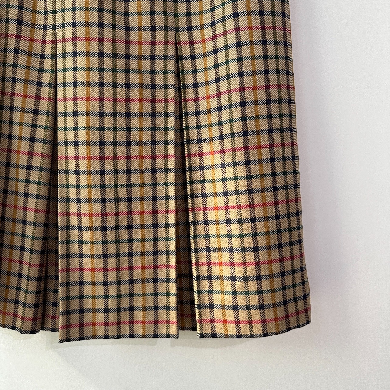 英國製90年代DAKS Vintage大地色帶彩色調格紋半身裙