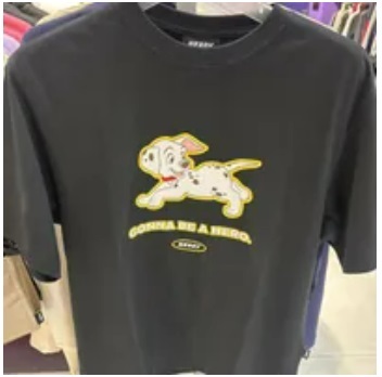 [S] NERDY DISNEY X NERDY HERO S/S T-SHIRT (DALMATIAN) (NERDY ORIGIN FIT),BLACK, PNES23KG350103 (SN347)