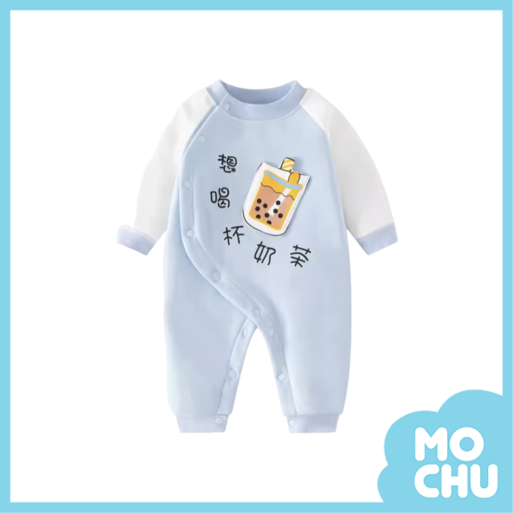 想喝杯奶茶加絨連身衣