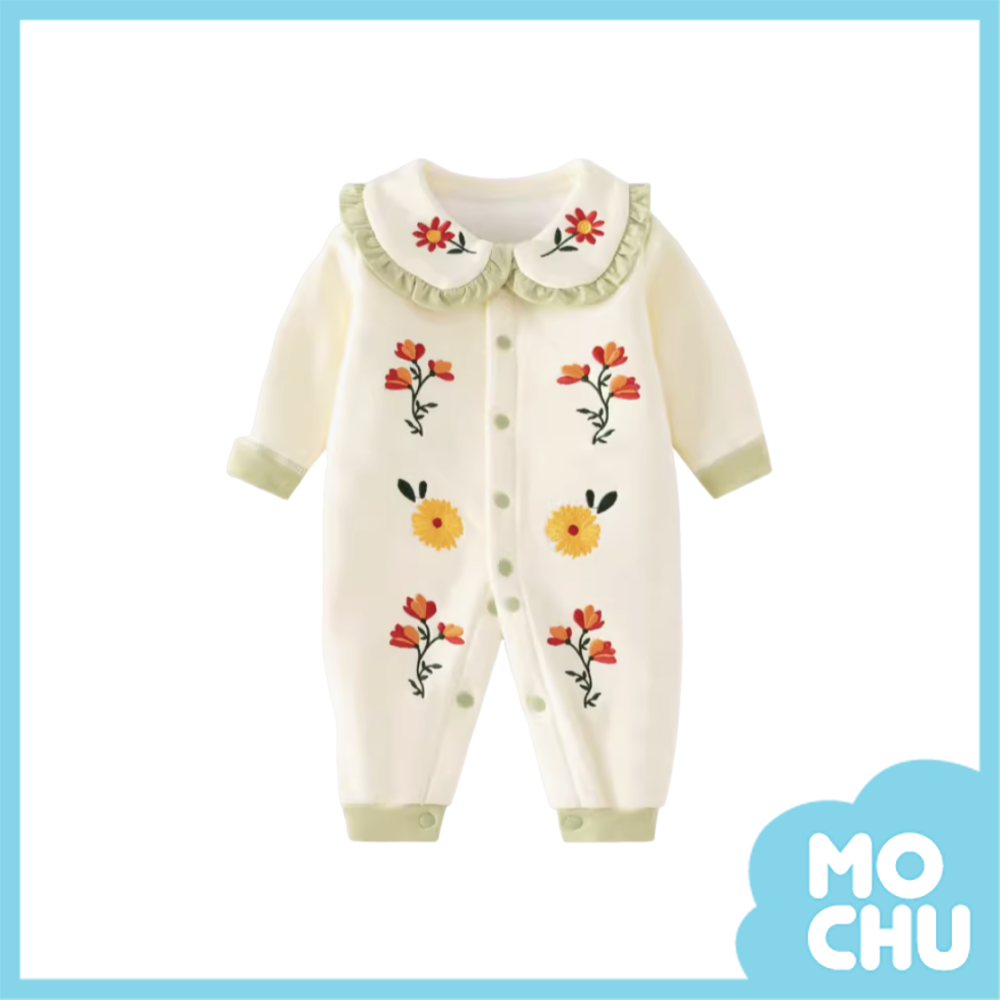 花朵日記加絨連身衣