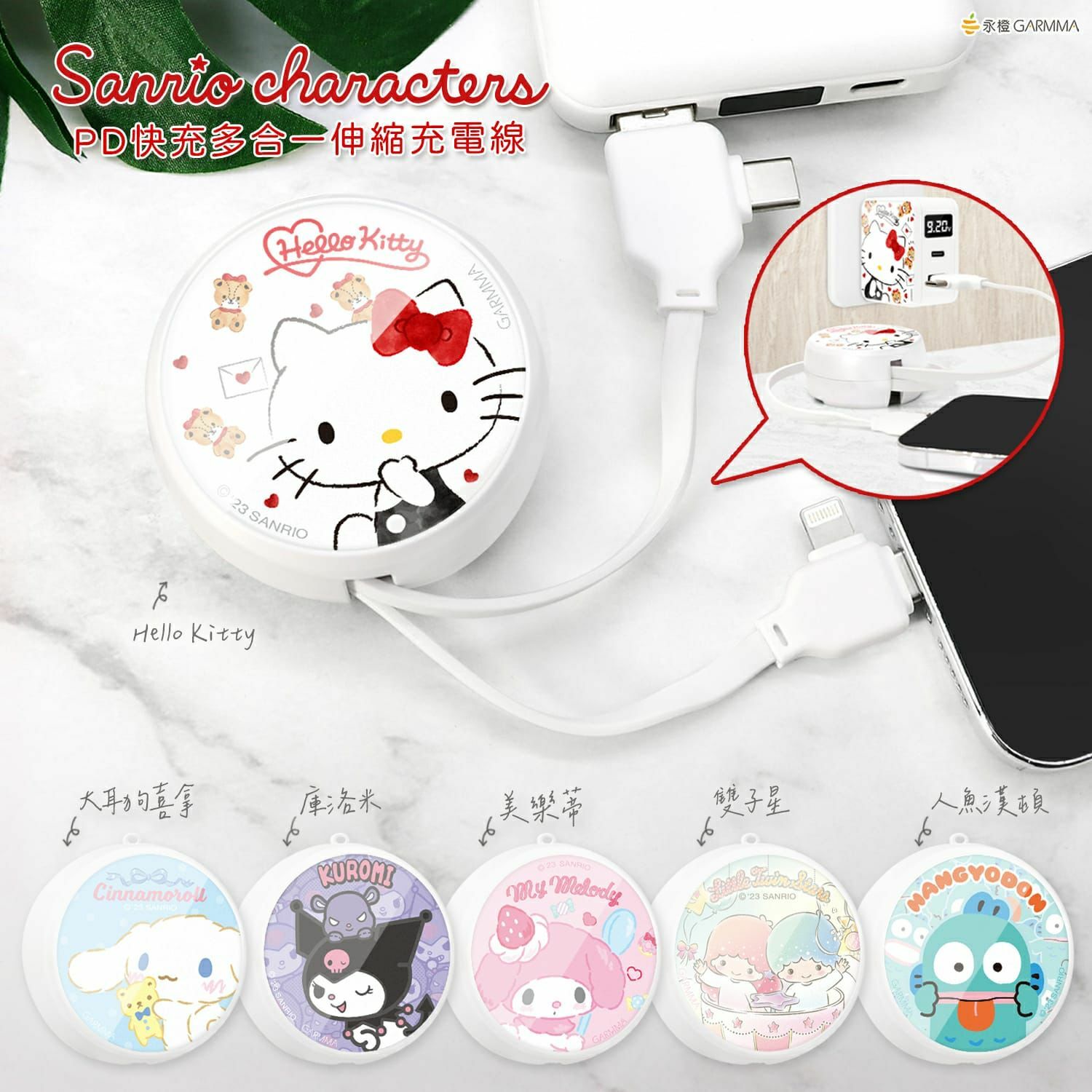 【Sanrio家族 PD快充伸縮線】💞