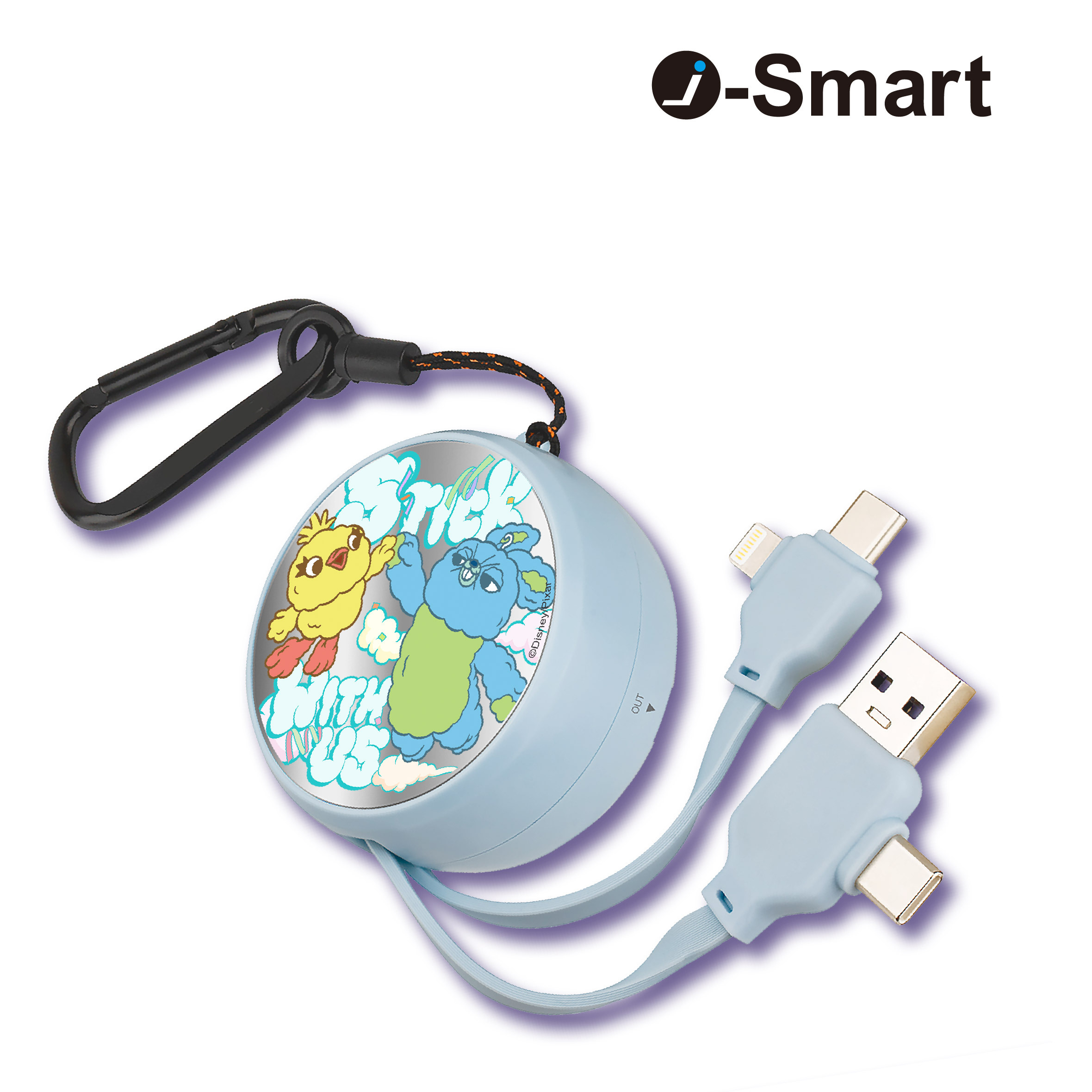 i-Smart-迪士尼- 4合1快充充電線-Ducky & Bunny