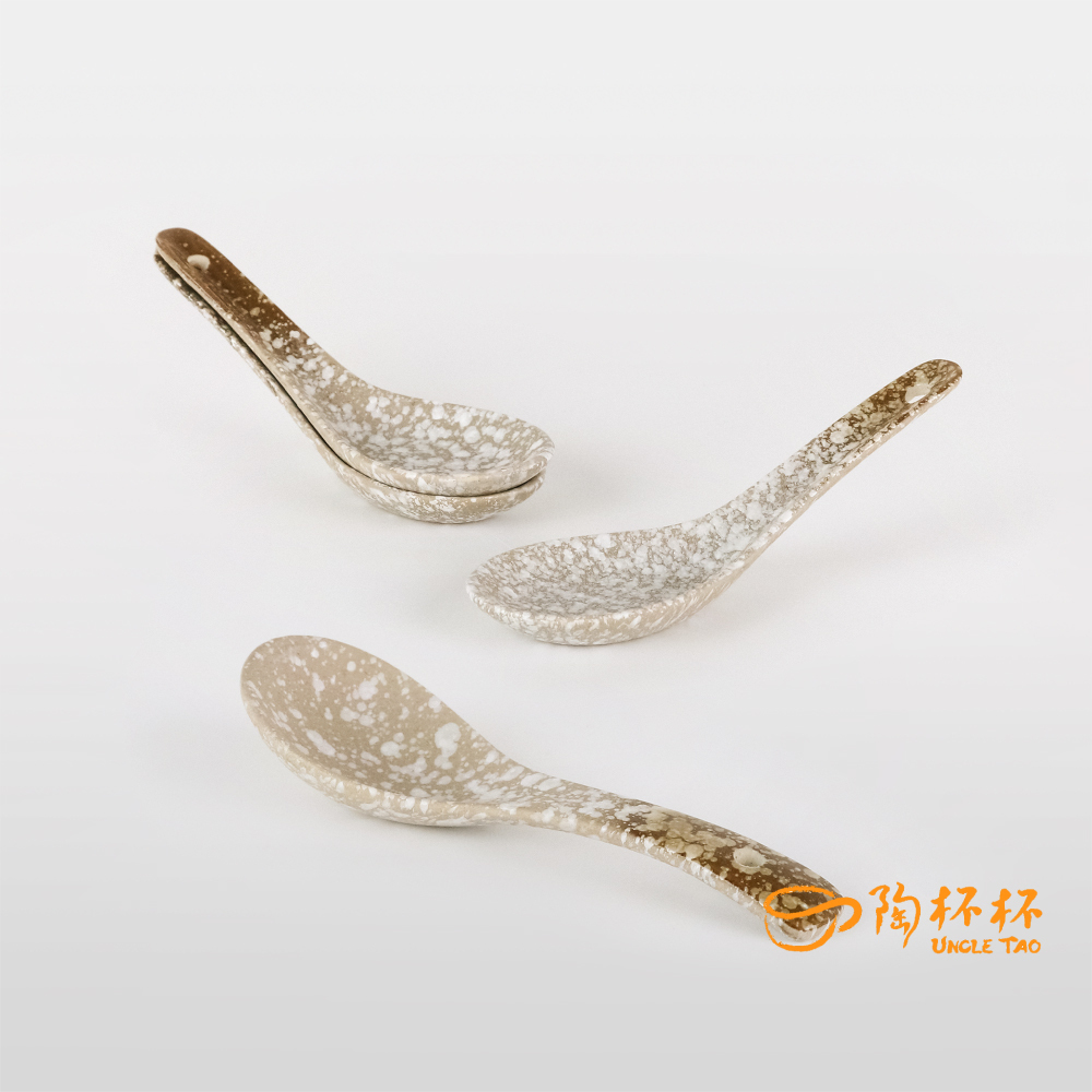 棕金 陶瓷 湯匙 12/13cm AS03-30-41【陶杯杯瓷器】