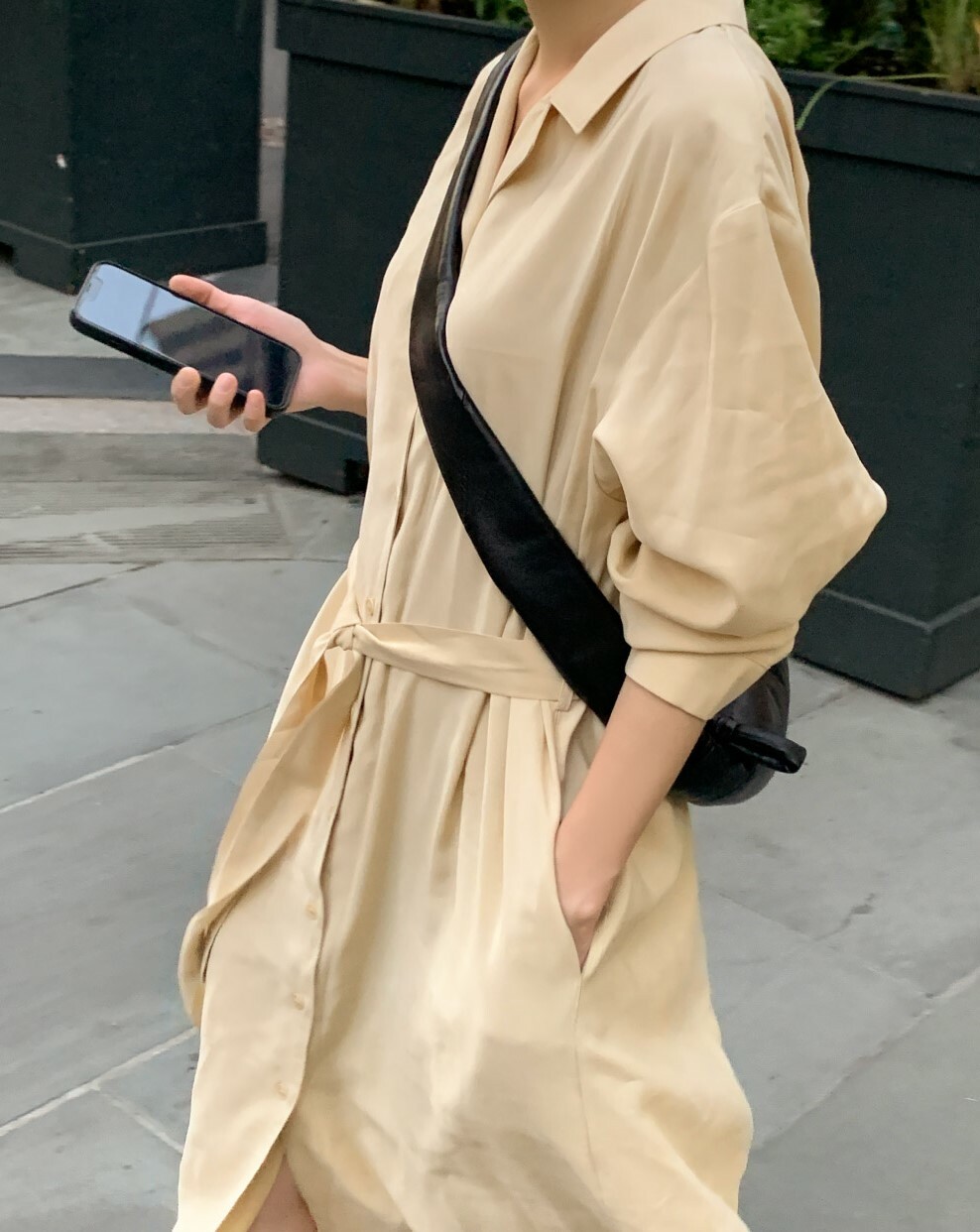 韓國98°C代購  排釦腰綁帶風衣式兩穿長裙【MADE 98°C】系列