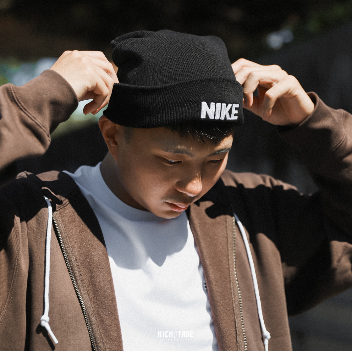 NIKE PEAK BEANIE 黑色 刺繡咬標 大LOGO 反摺毛帽 休閒 針織 中性款【FJ6287-010】
