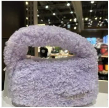 [S] NERDY PNEF23BG043601 CURLY FUR 2WAY HOBO BAG,LIGHT PURPLE, 8809936580547 (SN352)