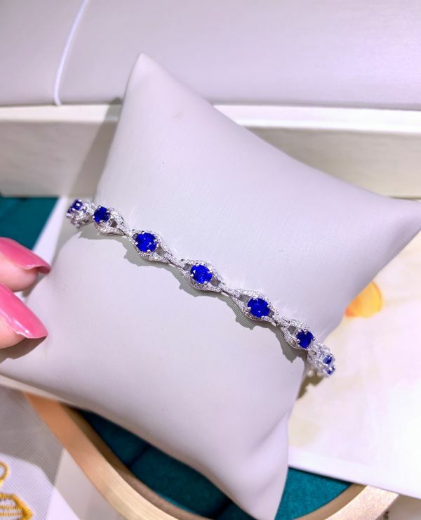 皇家藍18k真鑽手鏈