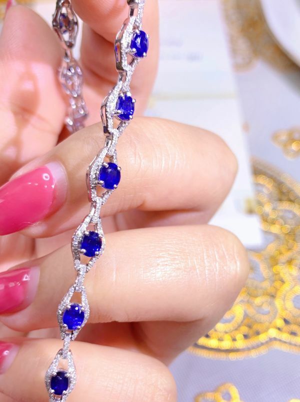 皇家藍18k真鑽手鏈