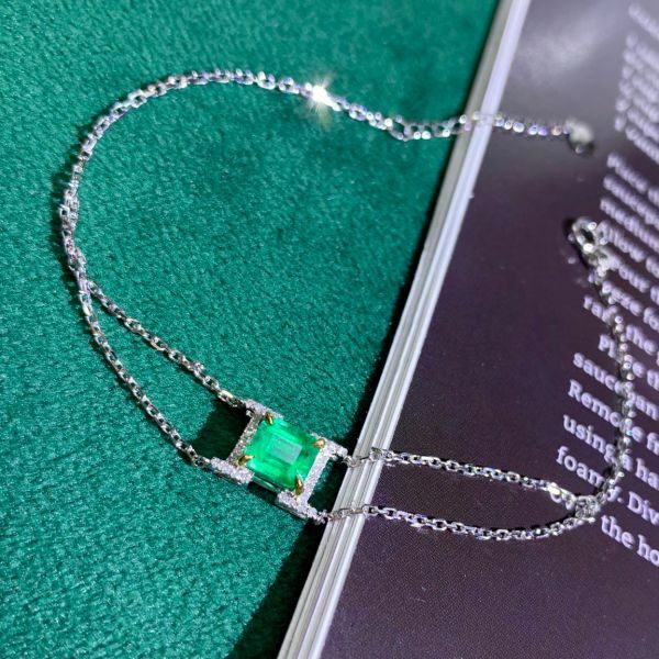 18k vivid green 豪華大氣祖母綠手鏈