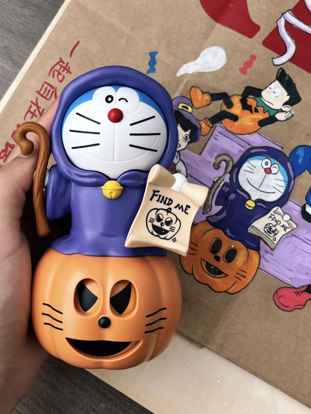 【現貨】肯德基 多啦A夢 國外限定 萬聖節 南瓜 變臉秀 玩具 公仔