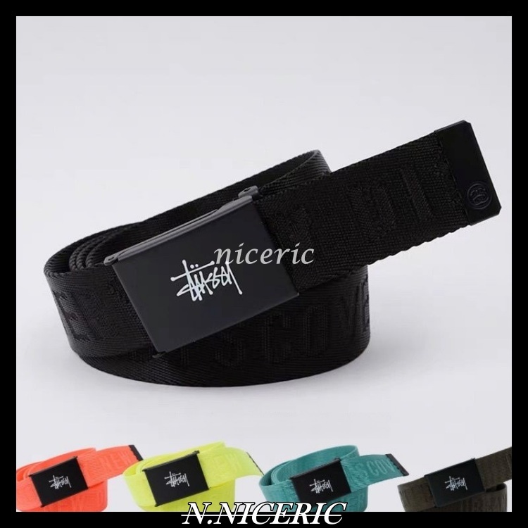 【NICE歐美日韓代購】Stussy 軍事風格 格紋字母 腰帶 皮帶 可調節 黑皮帶 工裝皮帶 穿搭品