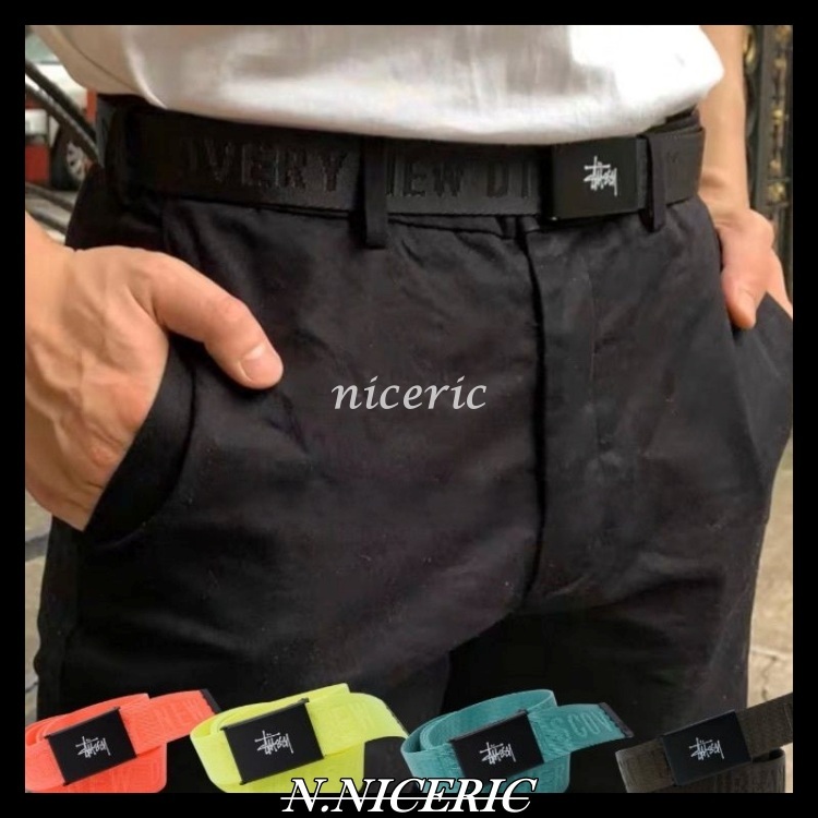【NICE歐美日韓代購】Stussy 軍事風格 格紋字母 腰帶 皮帶 可調節 黑皮帶 工裝皮帶 穿搭品