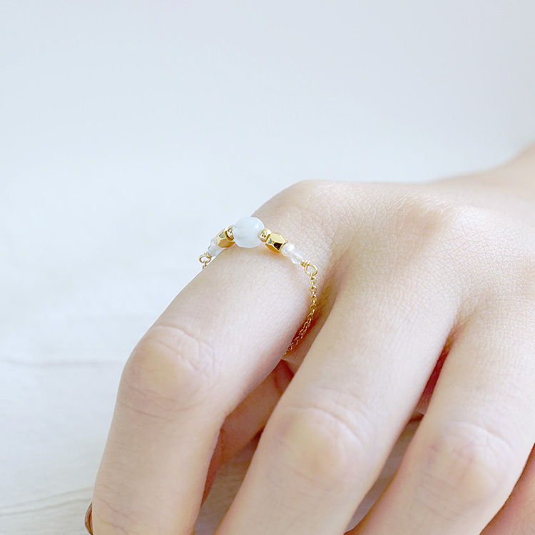 ｜正能量｜天使的祈禱 · 加百列 – 海藍寶 – 線戒