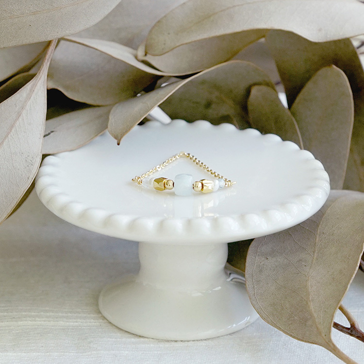 ｜正能量｜天使的祈禱 · 加百列 – 海藍寶 – 線戒