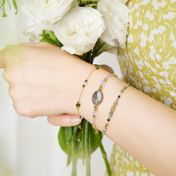 《官網限定》｜財運｜花漾美好 – 橄欖玉 – 手鍊