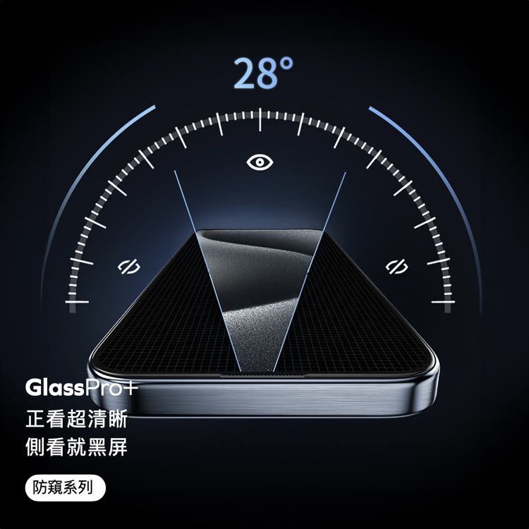 iPhone 15 GlassPro+ 3D滿版防窺玻璃膜