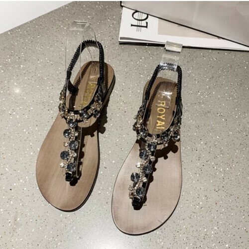 rhinestone thong sandals