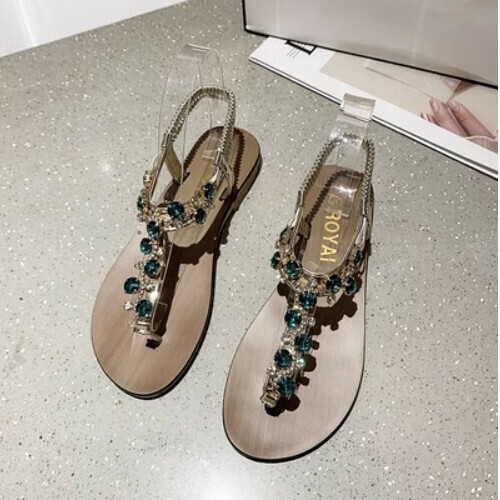 rhinestone thong sandals