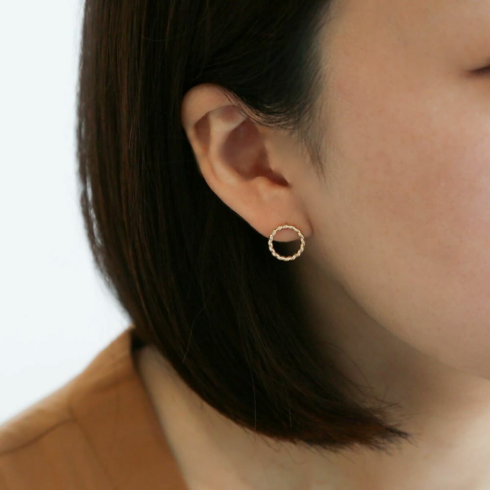 【me.luxe】K10麻花圈圈耳環