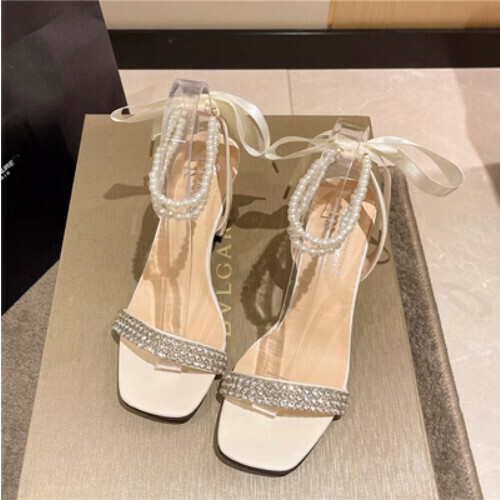 Bow French high heel sandals