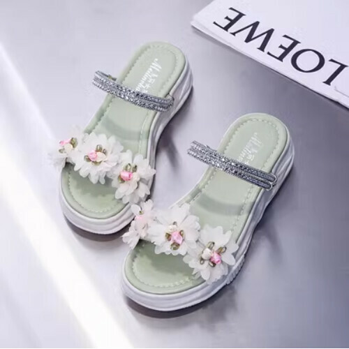 floral platform sandals