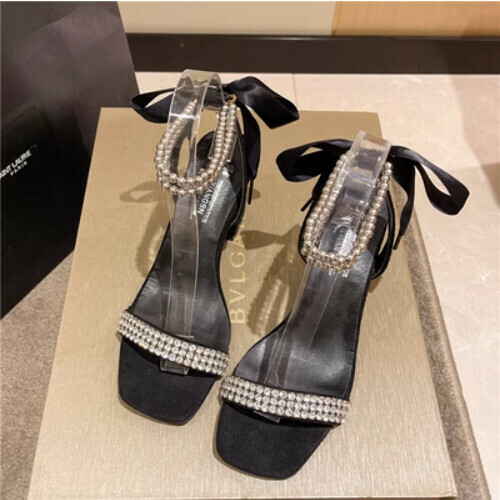 Bow French high heel sandals