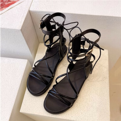 Strappy open toe high sandals