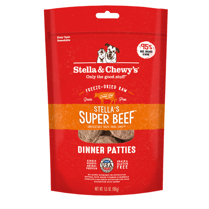 Stella's & Chewy's Freeze-Dried Raw Stella's Super Beef Dinner Patties．5.5oz/14oz/25oz