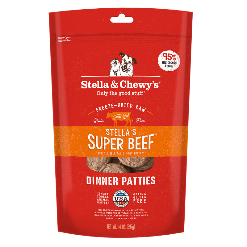 Stella's & Chewy's Freeze-Dried Raw Stella's Super Beef Dinner Patties．5.5oz/14oz/25oz