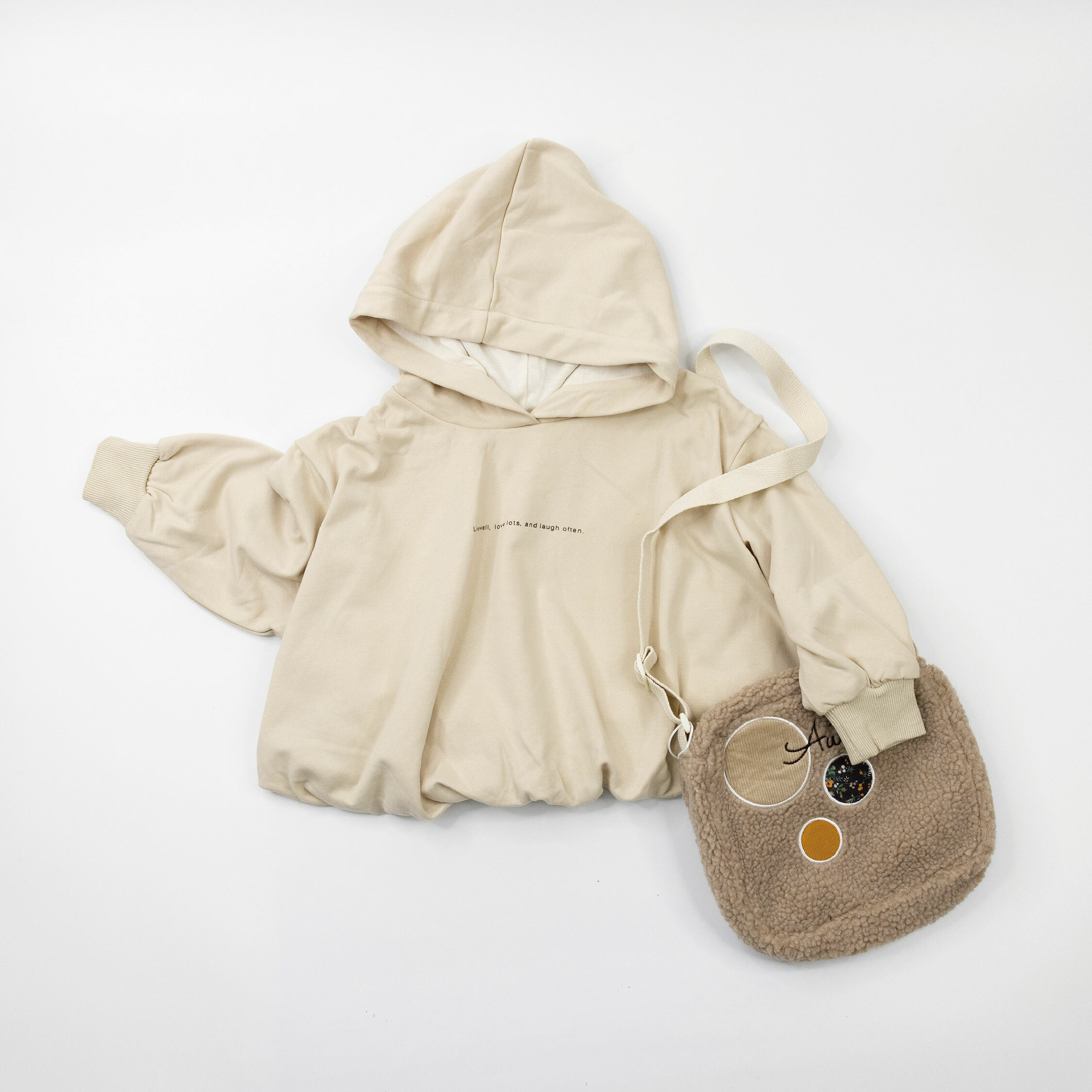 【H35265】質感花苞造型連帽上衣/帽T