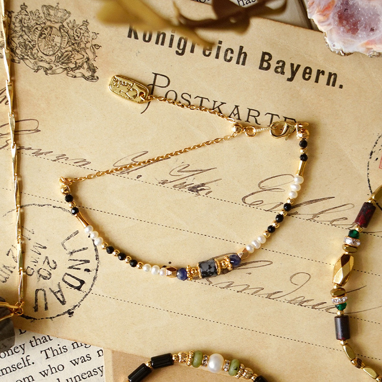 《官網限定》｜財運｜復刻回憶 – 雪花黑曜石 – 手鍊