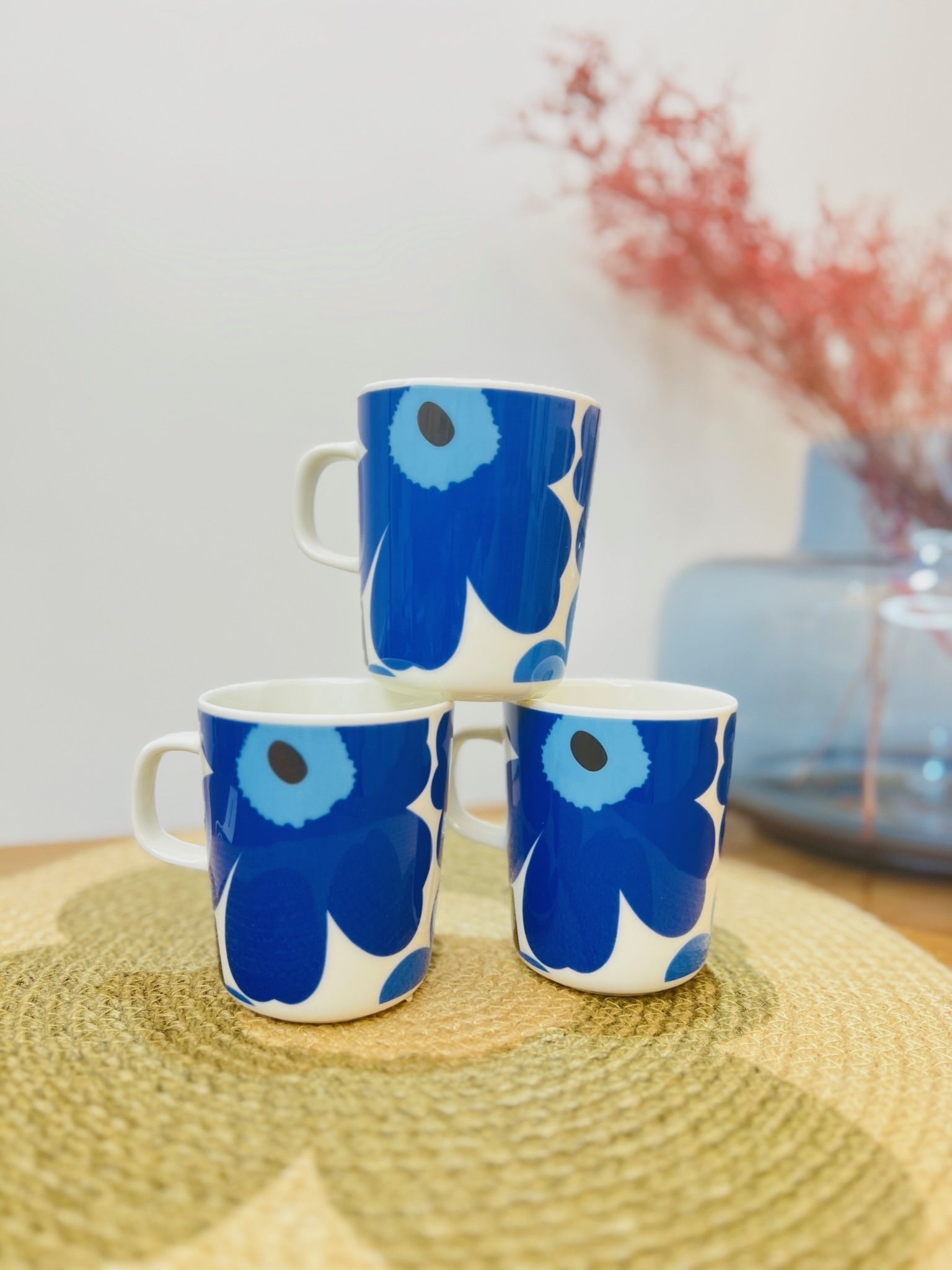 Marimekko絕版藍色Unikko細杯