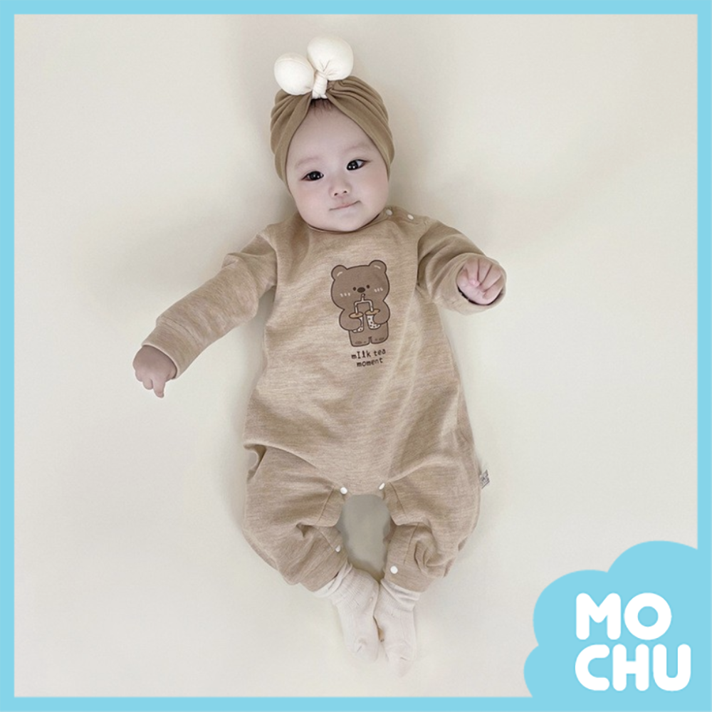 奶茶熊長袖連身衣