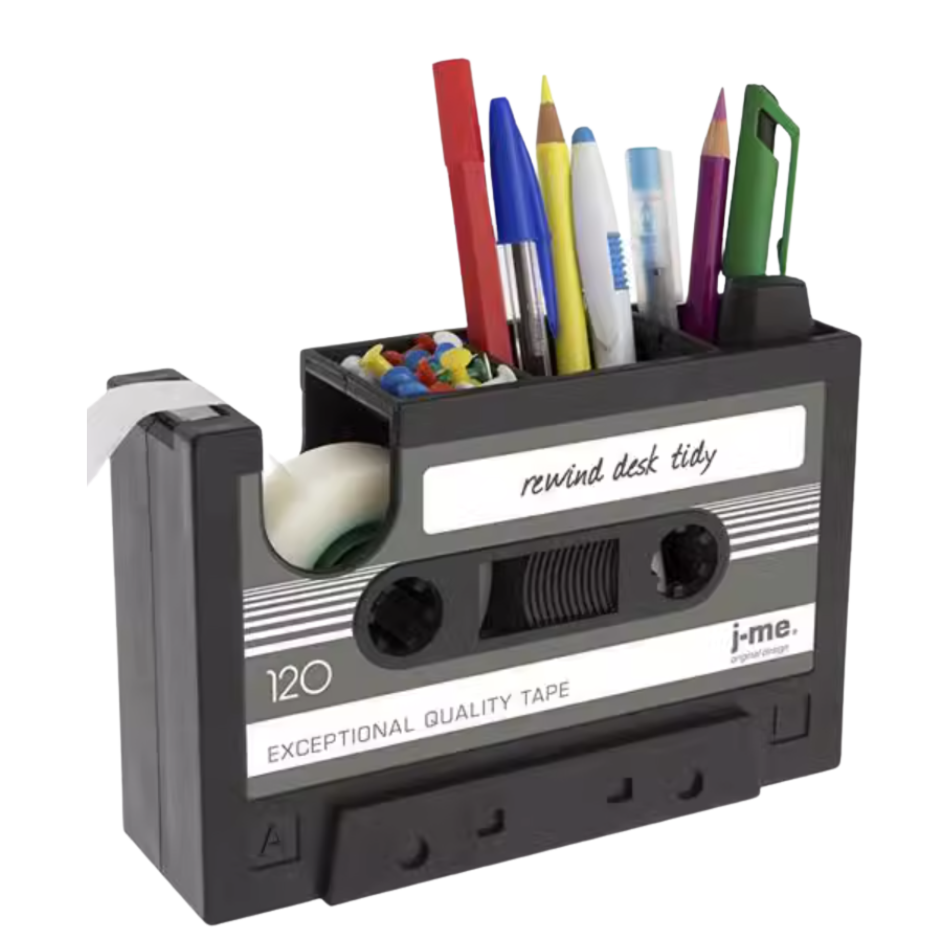 J-ME 多功能辦公桌復古磁帶卡式帶造型筆筒| 文具收納膠紙座| 實用型禮物| 聖誕禮物| 交換禮物