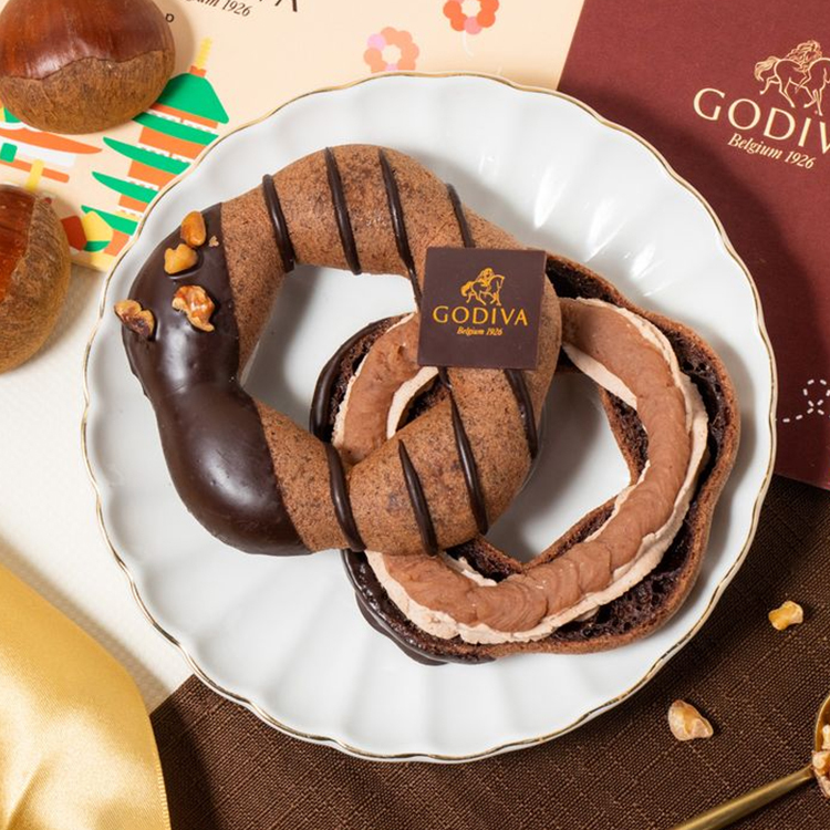 【Mister Donut】GODIVA栗子可可花型波堤