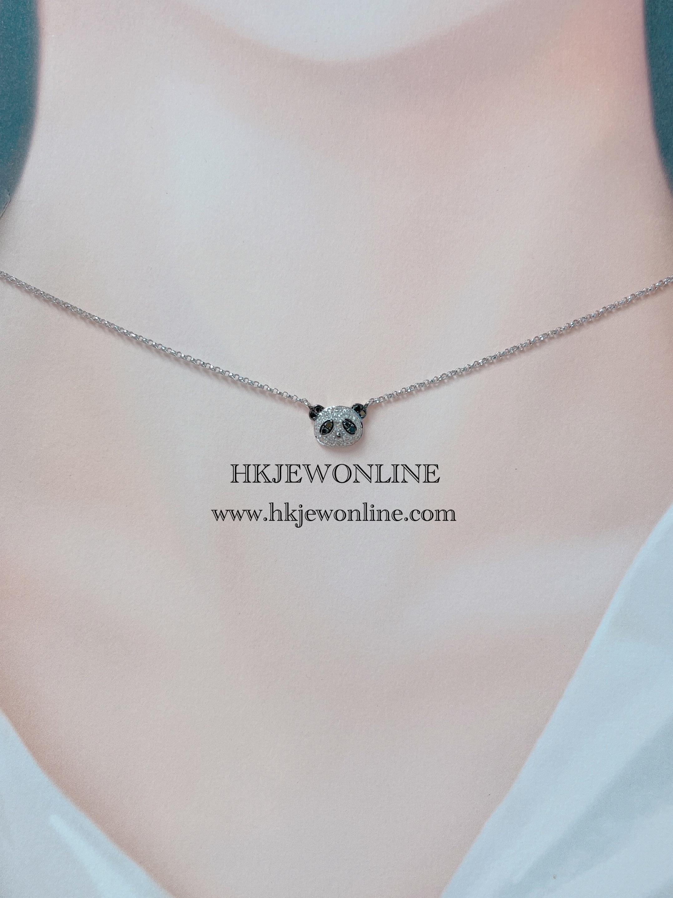 18K White Gold Panda Diamond Jewellery Series ( Necklace/Bracelet/Earrings/Ring)
