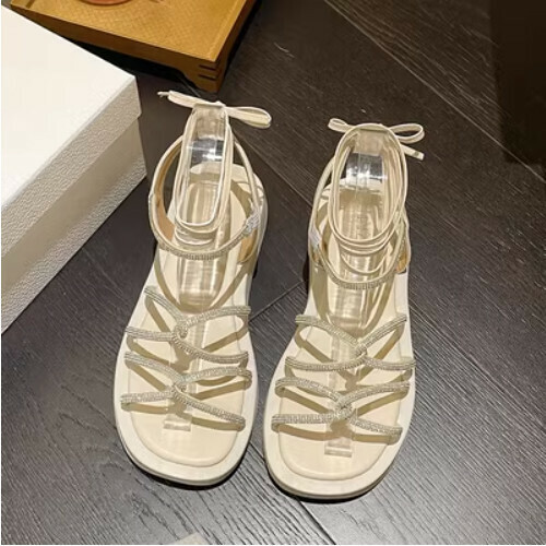 Cross-strap soft-soled sandals